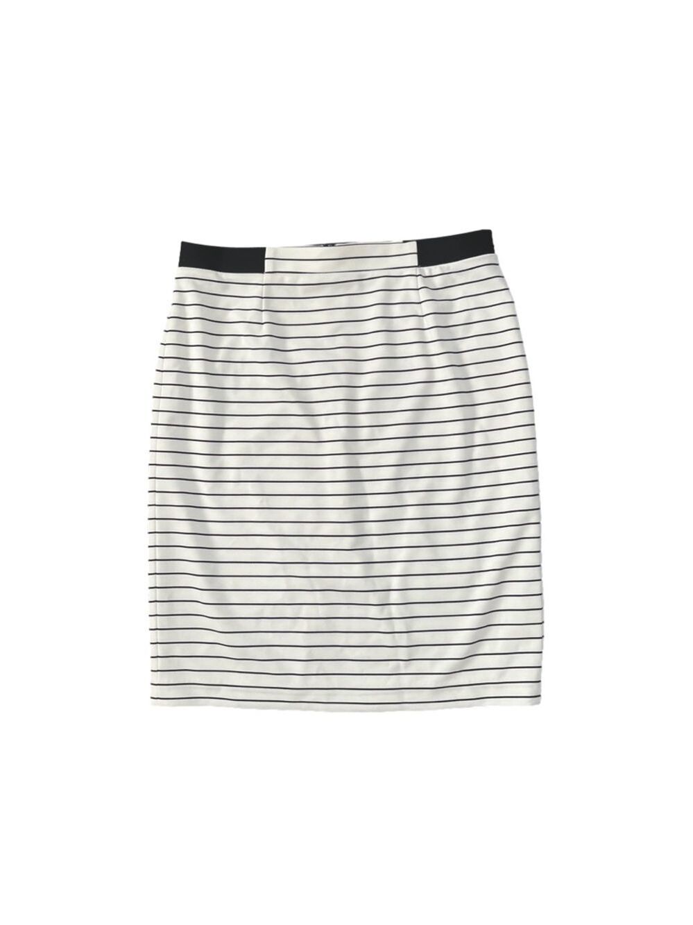 Nwt Macy’s Nine West Film Noir Stretch Pencil Skirt in Black and Ivory Stripe 14